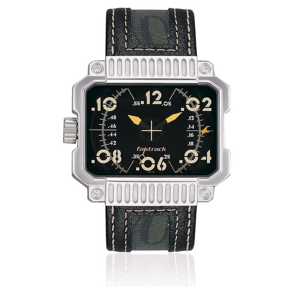 Buy Online Fastrack Quartz Analog Black Dial Leather Strap Watch for Guys 3087sl01 Fastrack