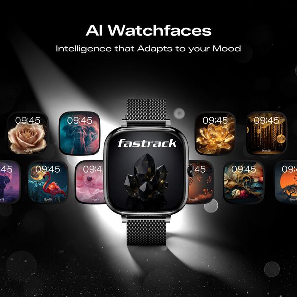 Fastrack Noir Rizz Women Smartwatch with 1.72" inch HD Display, Womens Health, Functional Crown, Additional Silicone Strap - image number 3