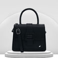 Fastrack Solid Structured Satachel  in Black - image number 0