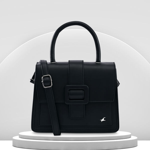 Fastrack Solid Structured Satachel  in Black - image number 0