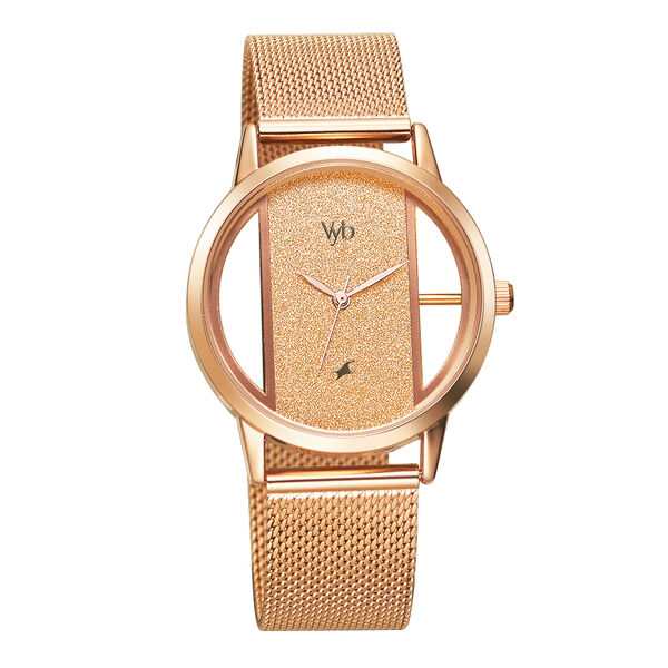Fastrack Vyb Runway Quartz Analog Rose Gold Dial Stainless Steel Strap Watch for Girls - image number 1