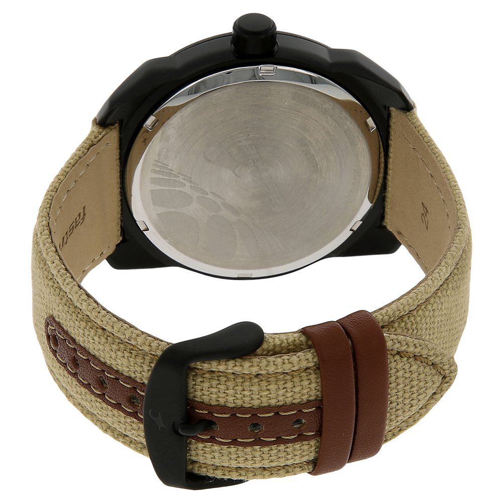 Buy Online Fastrack Explorer Quartz Analog Beige Dial Canvas Strap Watch for Guys nk9463al06 Fastrack