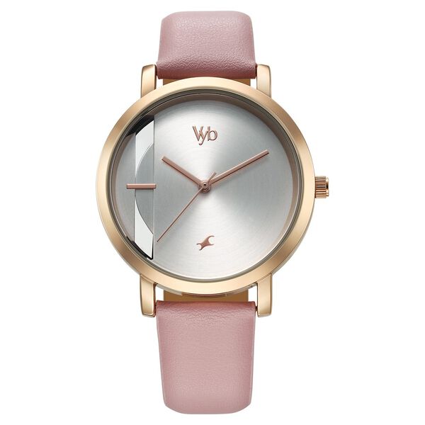 Fastrack Vyb Siren Quartz Analog Silver Dial Leather Strap Watch For Girls - image number 1