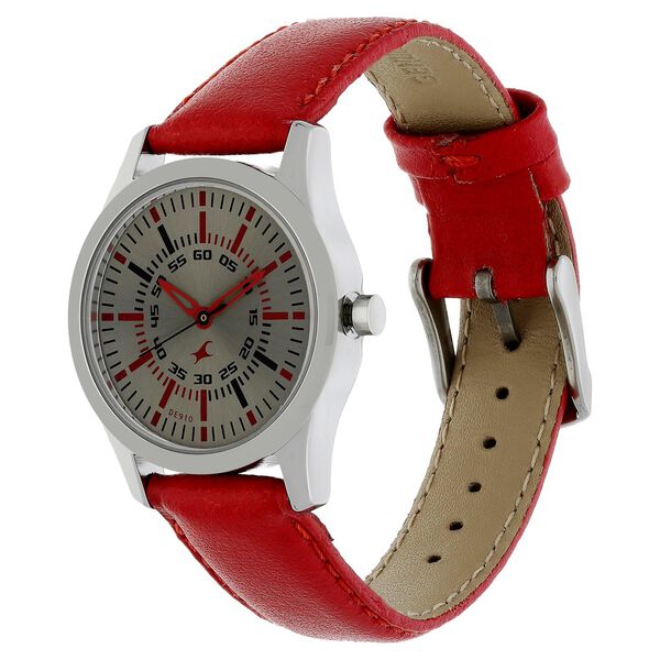 Fastrack Quartz Analog Grey Dial Leather Strap Watch for Girls - image number 2