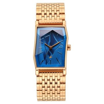 Fastrack Oceanyx 2.0 Analog Watch for Women with Blue Dial & Rose Gold Metal Strap
