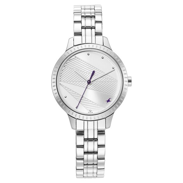 Fastrack Stunners Quartz Analog Silver Dial Metal Strap Watch for Girls - image number 1