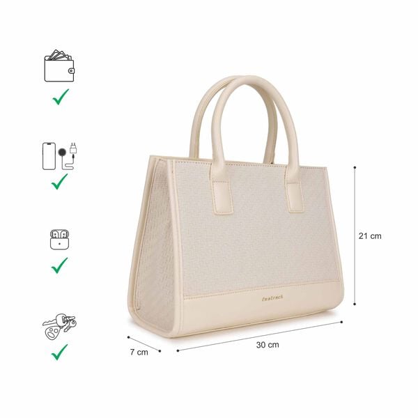 Lattice white satchel - image number 8