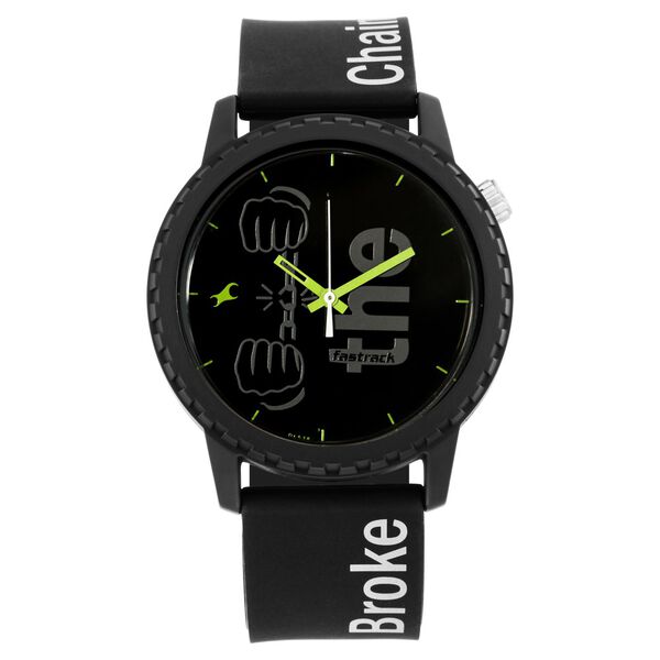 Fastrack Lockdown Quartz Analog Black Dial Silicone Strap Unisex Watch - image number 1