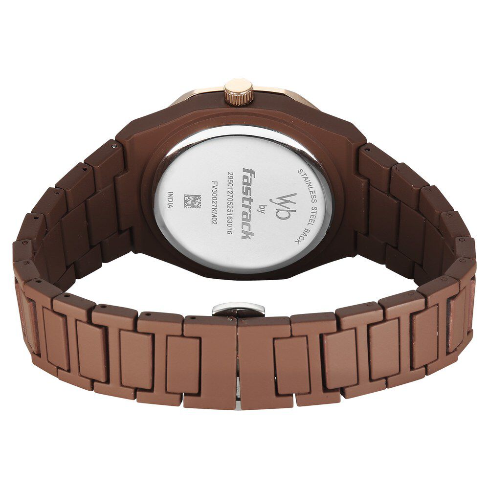 Buy Online Vyb Hustler By Fastrack Quartz Analog Brown Dial Brown