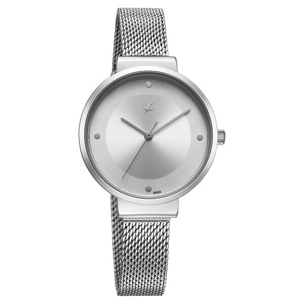 Fastrack Stunners X Quartz Analog Silver Dial Stainless Steel Strap Watch For Girls - image number 1