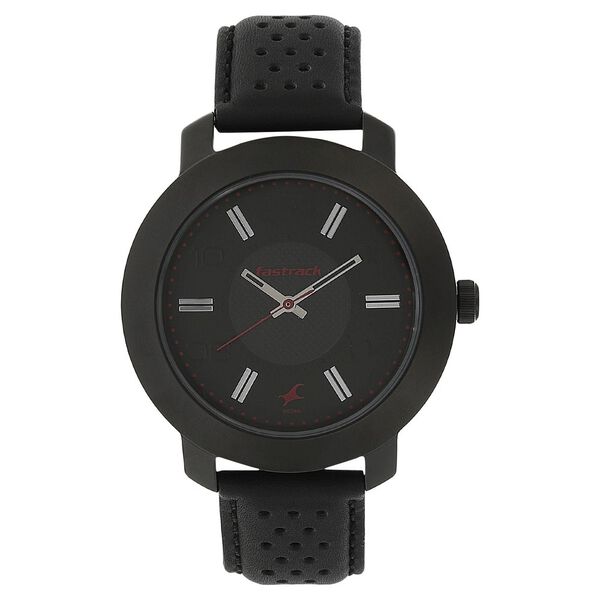 Fastrack Quartz Analog Black Dial Leather Strap Watch for Guys - image number 0