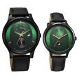 Fastrack Mixmatched Quartz Multifunction Green Dial Black Leather Strap Watch For Couple - image number 2