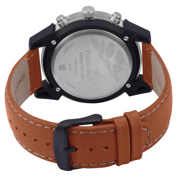 Fastrack Quartz Analog White Dial Leather Strap Watch for Guys - image number 4