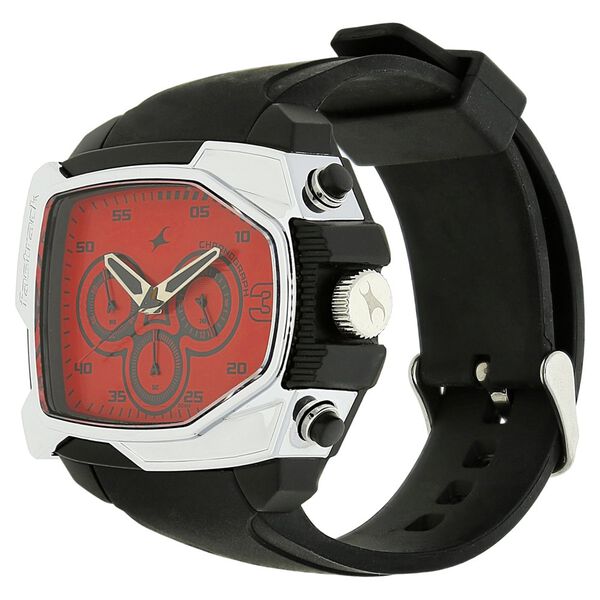 Fastrack Quartz Chronograph Red Dial Plastic Strap Watch for Guys - image number 1