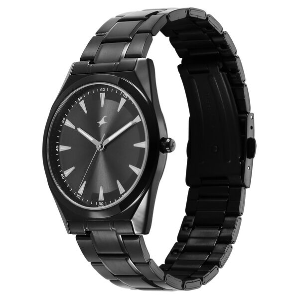 Fastrack Stunners X Quartz Analog Black Dial Stainless Steel Strap Watch For Guys - image number 2