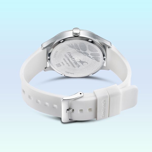 Fastrack Topicals Quartz Analog White Dial Silicone Strap Unisex Watch - image number 4