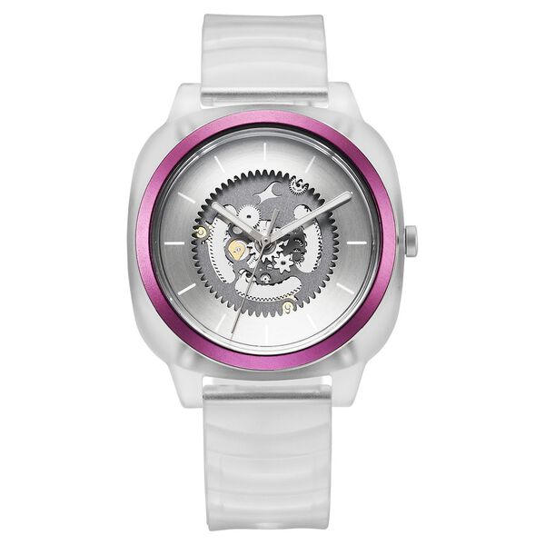 Fastrack Bare Quartz Analog Skeleton Unisex Watch With Grey Dial And Translucent Plastic Strap - image number 1