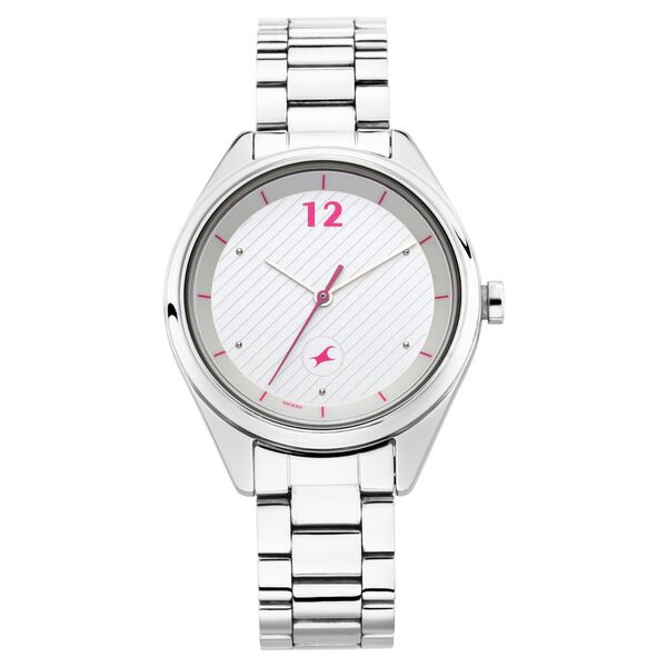 Fastrack Quartz Analog Silver Dial Stainless Steel Strap Watch for Girls - image number 1