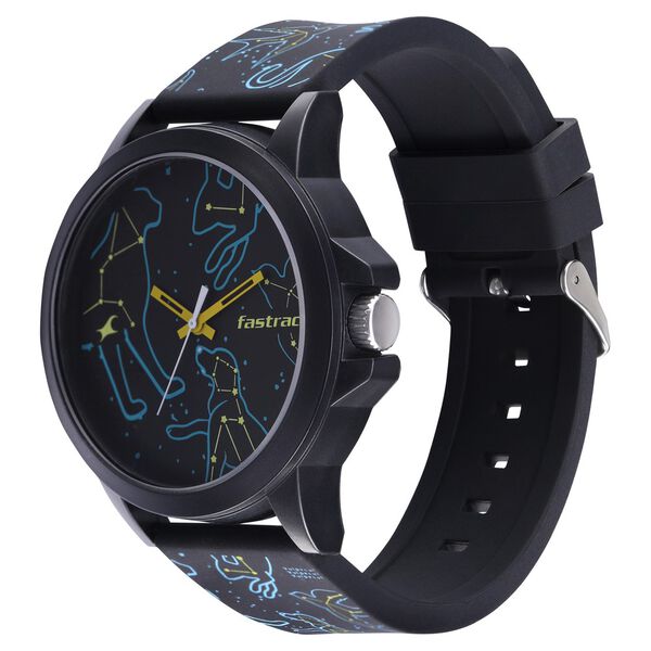 Fastrack Space Rover Quartz Analog Black Dial Silicone Strap Unisex Watch - image number 2