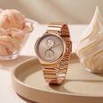 Fastrack Gelato brown multifunction metal strap watch with Chocolate dial for Girls