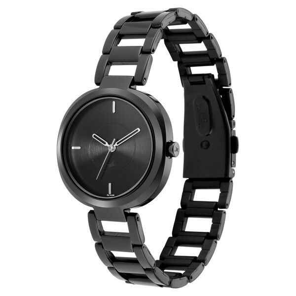 Fastrack Stunners Quartz Analog Black Dial Metal Strap Watch for Girls - image number 3
