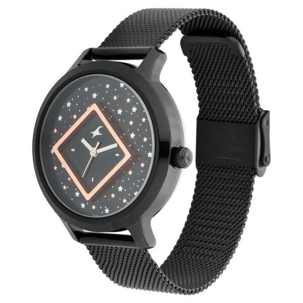 Fastrack Fit Outs Quartz Analog Black Dial Metal Strap Watch for Girls - image number 2