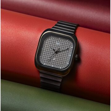 Fastrack Vyb Maverick Quartz Analog Grey Dial Grey Metal Strap Watch For Guys