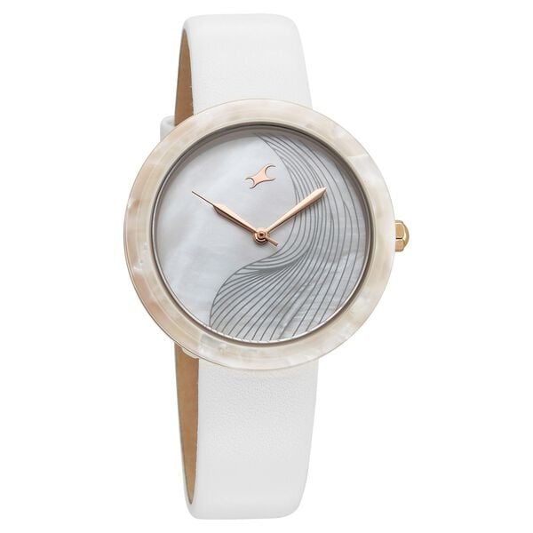 Fastrack Younique Quartz Analog Mother Of Pearl Dial LeatherStrap Watch For Girls - image number 2