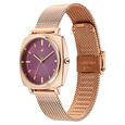 Fastrack Stunners Quartz Analog Purple Dial Rose Gold Stainless Steel Strap Watch For Girls - image number 2
