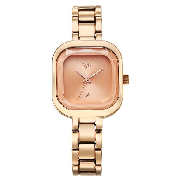 Fastrack Vyb Manifester Quartz Analog Pink Dial Metal Strap Watch For Girls - image number 1