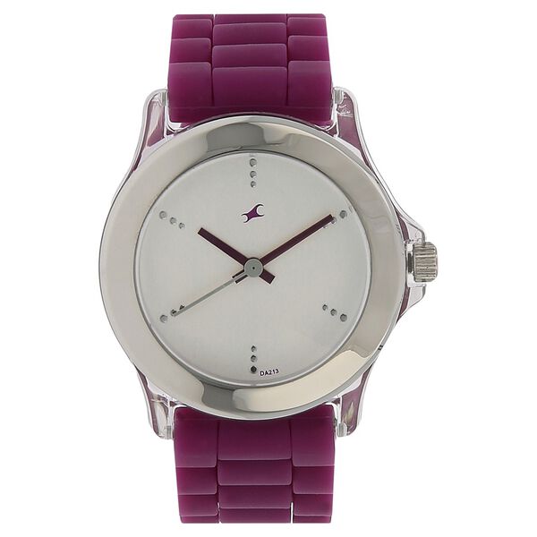 Fastrack Quartz Analog Silver Dial Plastic Strap Watch for Girls - image number 0
