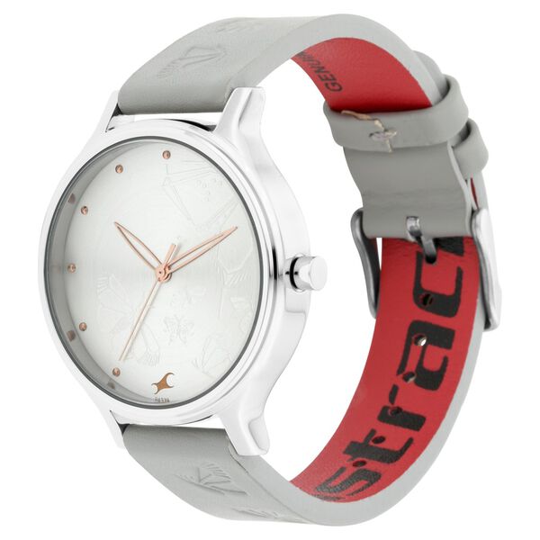 Fastrack I Love Me Quartz Analog Silver Dial Leather Strap Watch for Girls - image number 2