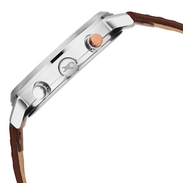 Fastrack Tick Tock Quartz Analog White dial Leather Strap Watch for Guys - image number 3