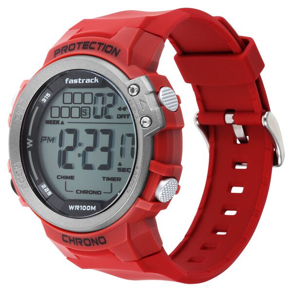 Fastrack Streetwear Digital Grey Dial Silicone Strap Watch for Guys - image number 4