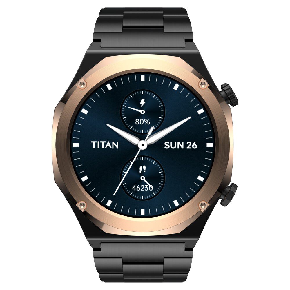 Buy Online Titan Maestro Premium Metal Smartwatch with All SS construction SingleSync BT Calling Functional Crown 90208km02 p Fastrack