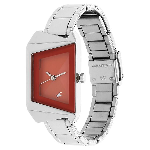 Fastrack Quartz Analog Pink Dial Stainless Steel Strap Watch for Girls - image number 1