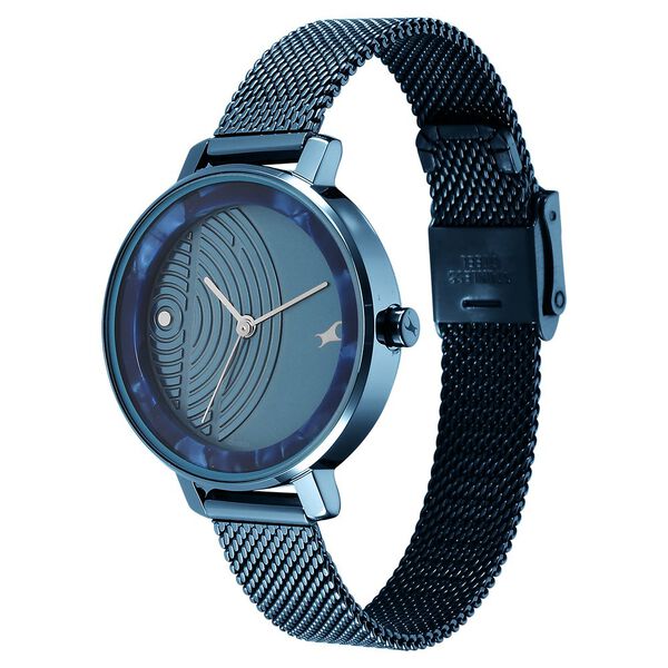Fastrack Younique Quartz Analog Blue Dial Stainless Steel Strap Watch for Girls - image number 3
