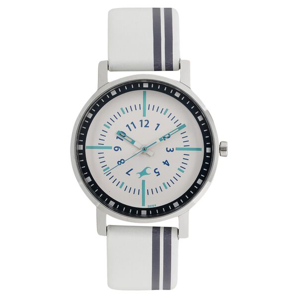 Fastrack Varsity Quartz Analog White Dial Leather Strap Watch for Girls - image number 0