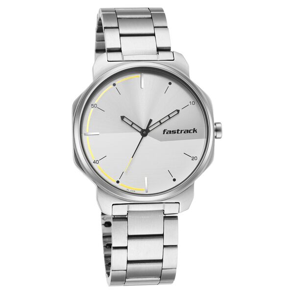 Fastrack Stunners Quartz Analog Silver Dial Metal Strap Watch for Guys - image number 1