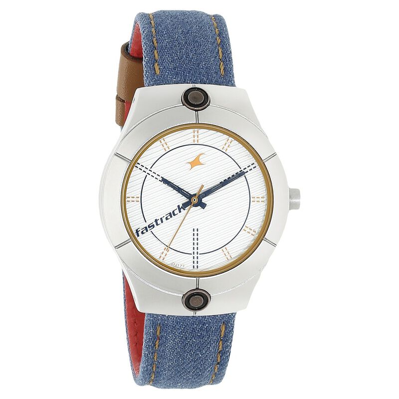 Fastrack Denim Quartz Analog Silver Dial Fabric Strap Watch for Girls - image number 1