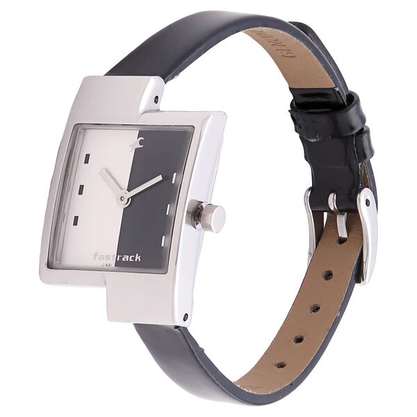 Fastrack Quartz Analog Black Dial Leather Strap Watch for Girls - image number 1