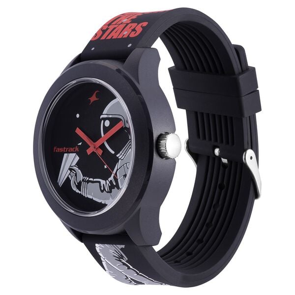Fastrack Space Rover Quartz Analog Black Dial Silicone Strap Unisex Watch - image number 2