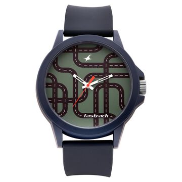 Fastrack Quartz Analog Green Dial Silicone Strap Watch for Unisex