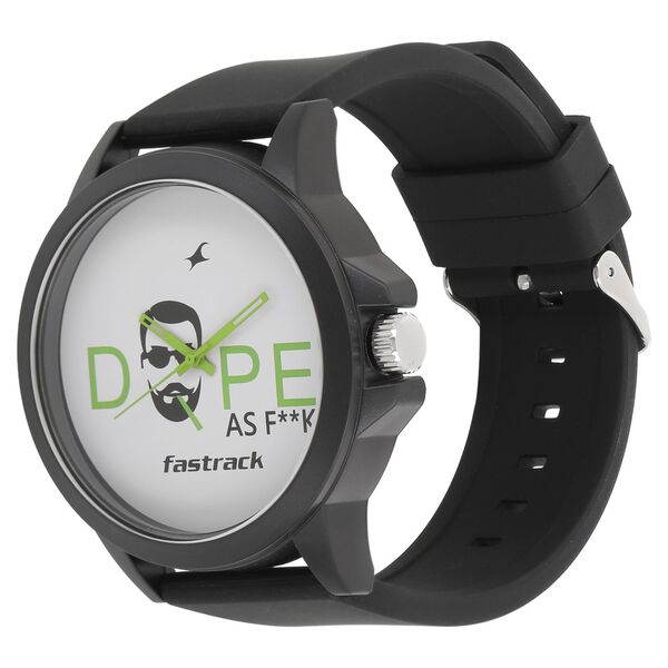 Fastrack Quartz Analog White Dial Silicone Strap Watch for Unisex - image number 1