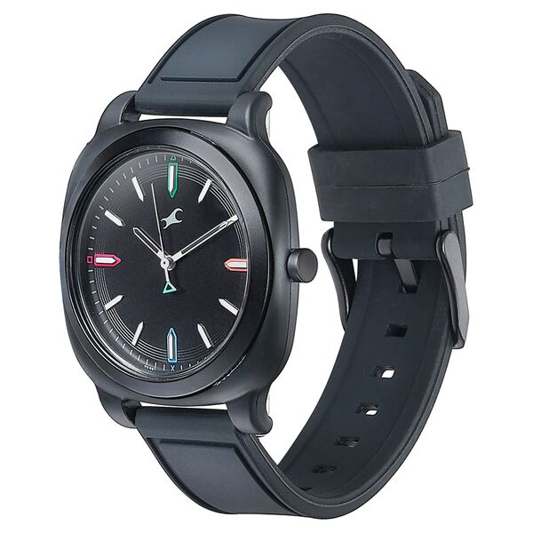 Fastrack Hype Retro Aracde Quartz Analog Unisex Watch With Black Dial Black Silicone Strap Watch For Unisex - image number 2