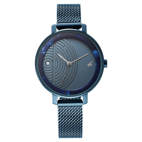 Fastrack Younique Quartz Analog Blue Dial Stainless Steel Strap Watch for Girls - image number 2