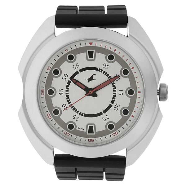 Fastrack Quartz Analog Silver Dial Plastic Strap Watch for Guys - image number 0