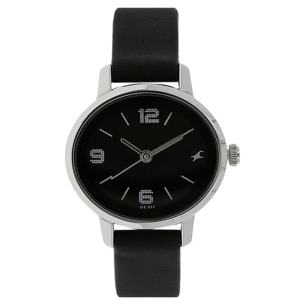 Fastrack Quartz Analog Black Dial Leather Strap Watch for Girls - image number 0