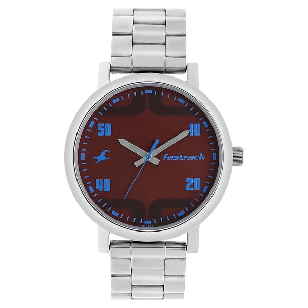 Fastrack Bold Quartz Analog Brown Dial Stainless Steel Strap Watch for Guys - image number 0