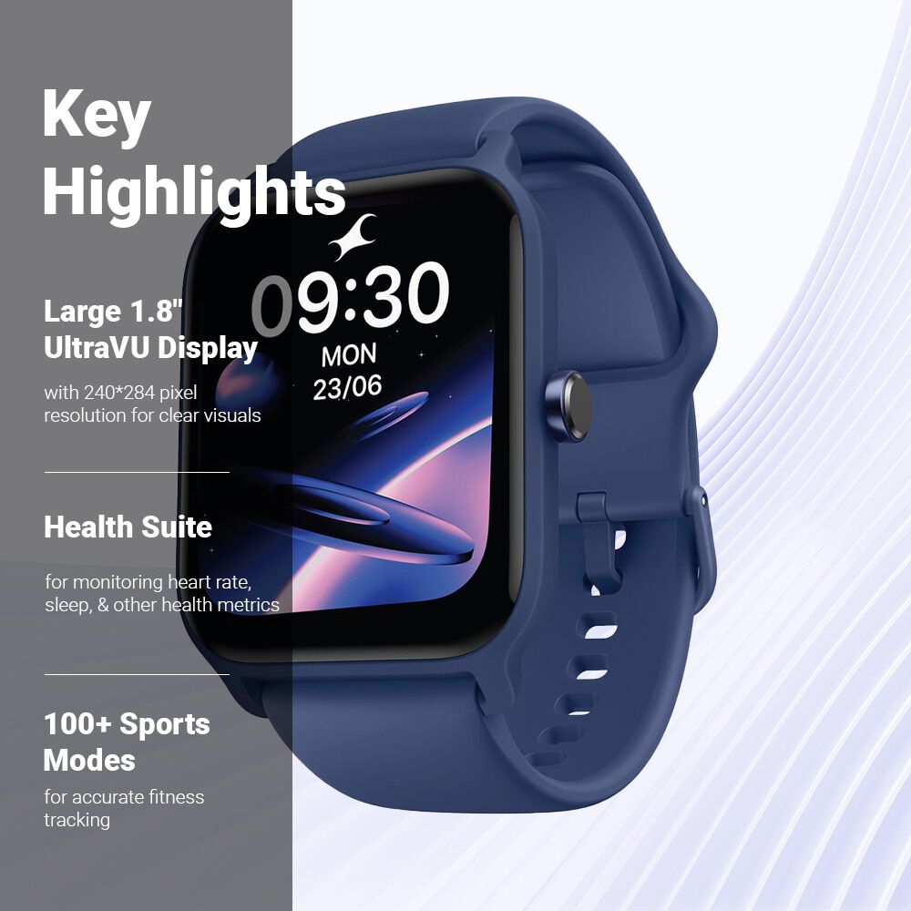 Buy Online Reflex Kruz Black 4.5 CM Smartwatch with BT Calling and Sports Modes 38085pp07 Fastrack